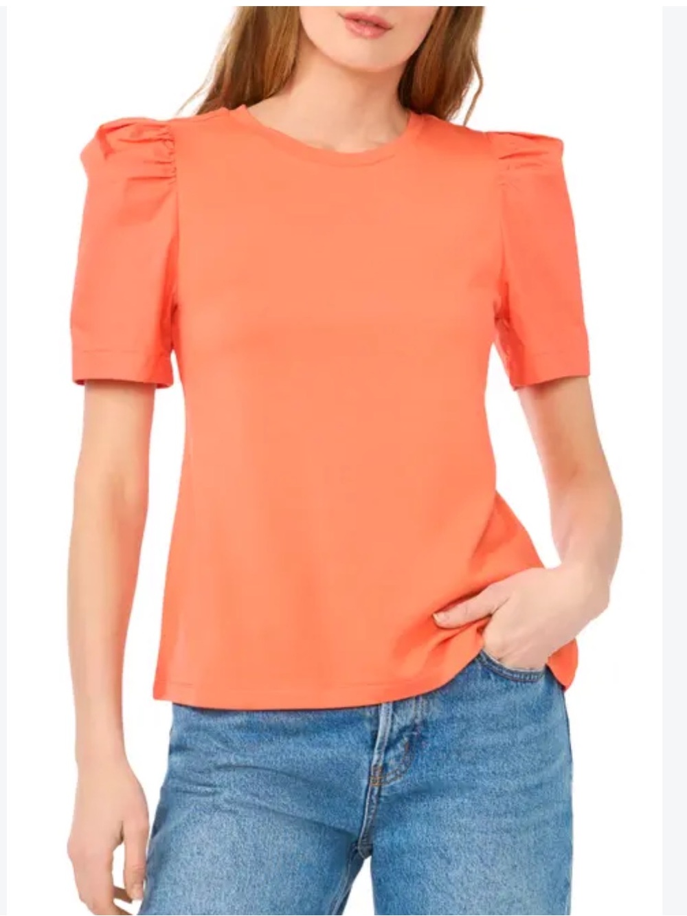 TED BAKER Puff Sleeve Top,Orange,Sz.S!NWT